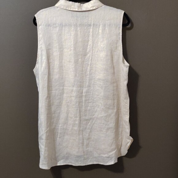 Marc New York Sleeveless 100% linen with Gold Shimmer Top SIZE XL - Picture 3 of 5